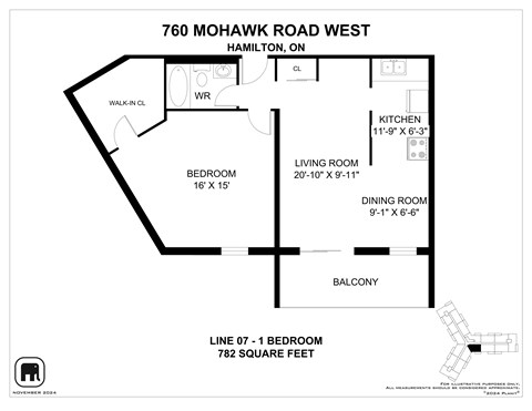 A floor plan for a home at 760 Mohawk Road West in Hamilton, ON.